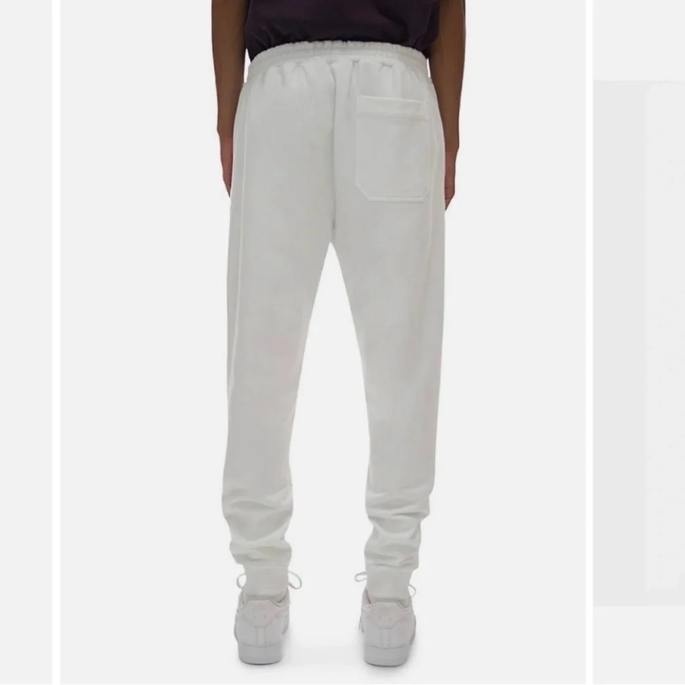 Men’s Helmut Lang MILANO PARIS NEW YORK white heavyweight luxe logo joggers LG